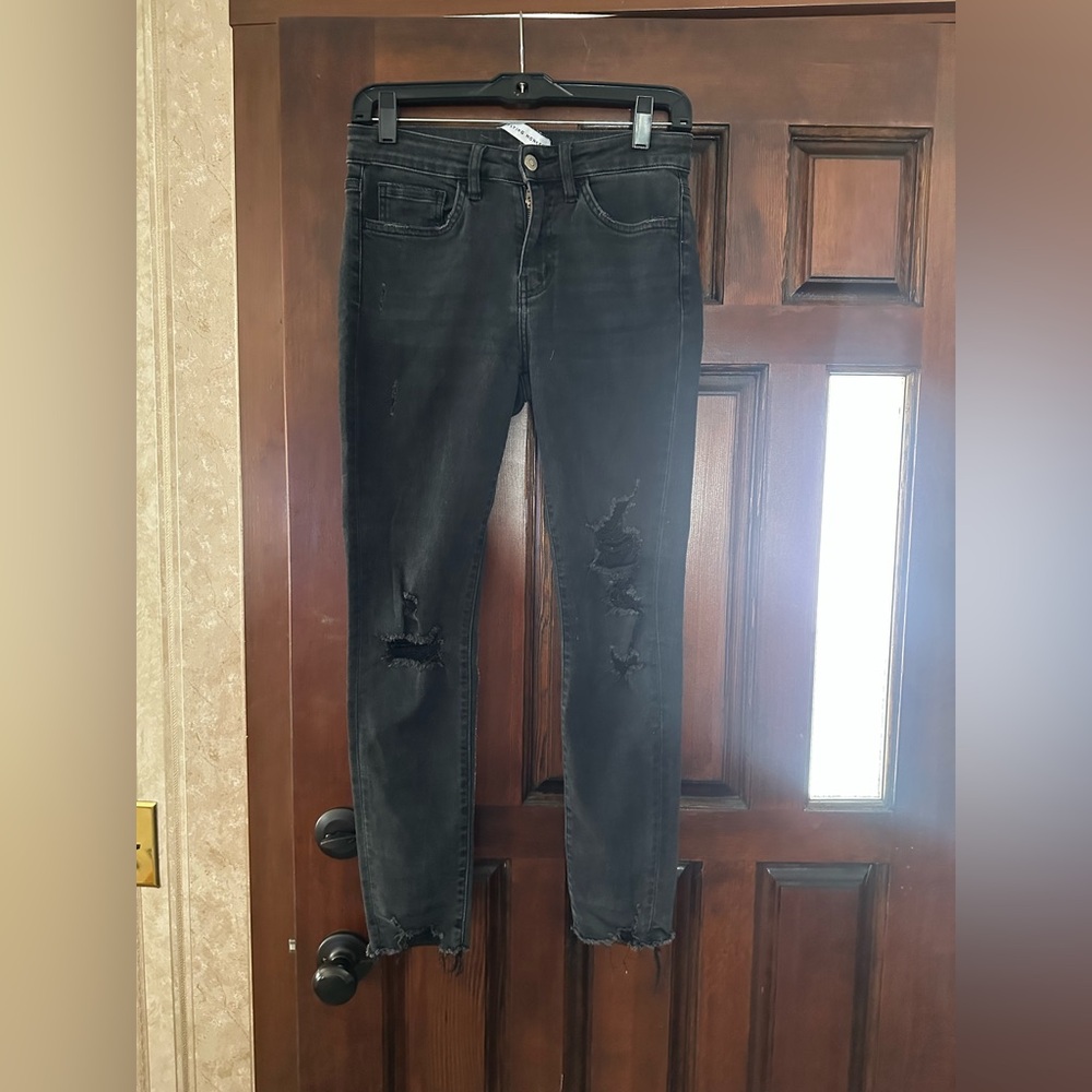 Flying Monkey Black Distressed Skinny Jeans